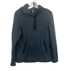 Lululemon Women's hooded fleece Gray with Black trim front pockets 8
